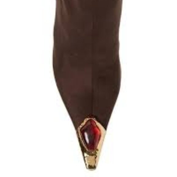 Jeffrey Campbell The Stone Boot in Espresso Suede Gold Tortoise. Sz: 10 - Picture 2 of 12